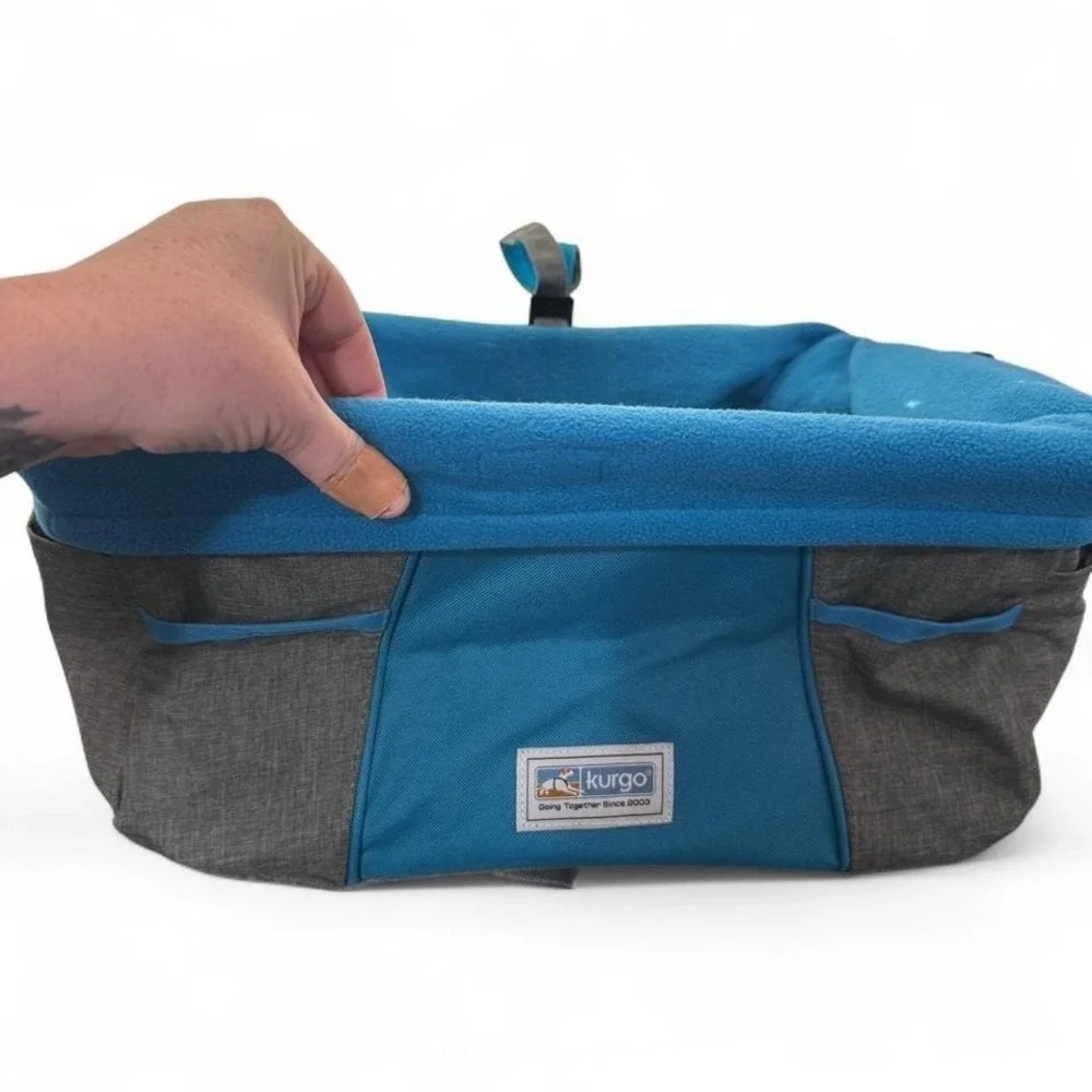 Kurgo Heather Dog Booster Seat‎ Charcoal Blue Car Travel Pet Carrier Bed Small